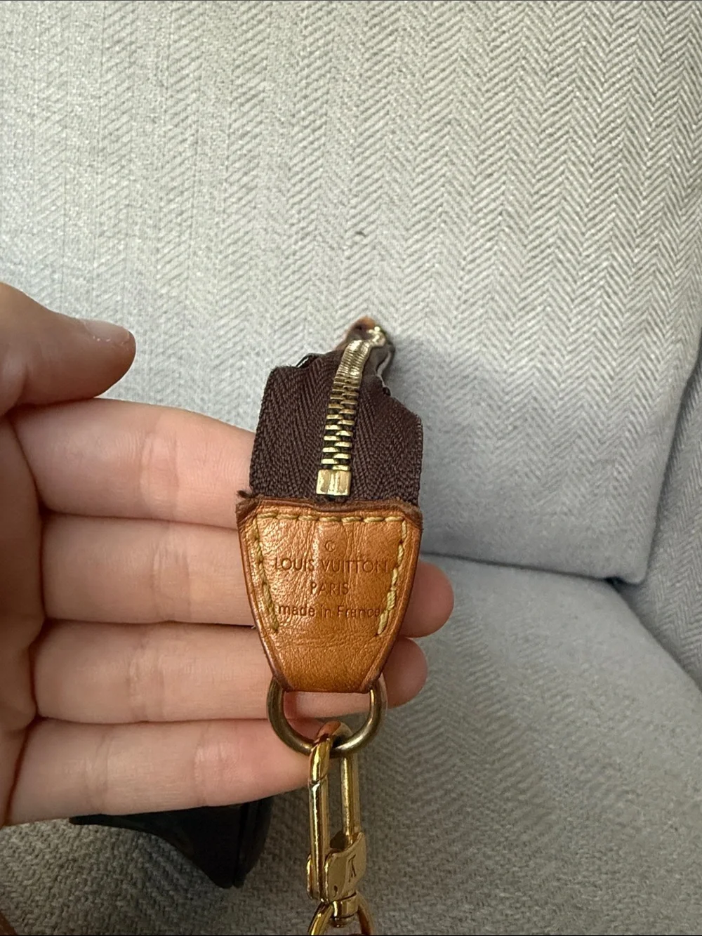 Louis Vuitton Monogram Shoulder Pochette - Brown with Tan Strap